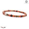 Multi Jaspe Paysager - Jaspe orange: Bracelet Pierres fines 4 mm PPJ Taille XL