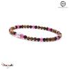 Multi Jaspe Paysager - Jaspe rose: Bracelet Pierres fines 4 mm PPJ Taille XL
