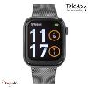 Montre TEKDAY pavé connectée unisexe boîtier gris titane, acier milanais gris ti