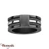 Bague Thabora acier homme large noir câble T167771-62