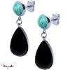 Boucles d'oreilles Amazonite et onyx, Collection: Goutte YOLA