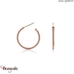Boucles d'oreilles Paul Hewitt Anchor acier plaqué or rose PH-ER-ROH-R