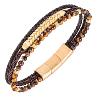 Bracelet All Blacks bijoux Homme acier et cuir 682356