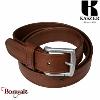 Ceinture Kaszer Indiana en cuir de buffle pleine fleur marron foncé lisse