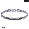 Bracelet Apollon 3 câbles  acier et plaque noire Homme  HA-347