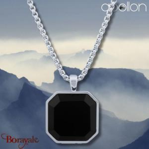 Collier Onyx Acier Apollon homme