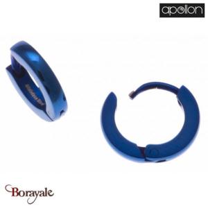 Créoles Acier plaqué bleu, Collection: homme APOLLON