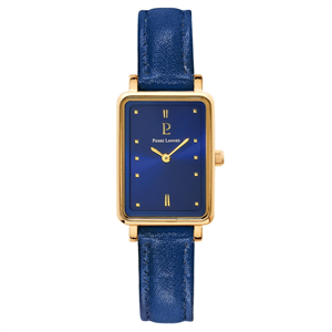 Montre PIERRE LANNIER Collection ARIANE Doré Cadran Bleu Bracelet Cuir Bleu Quar