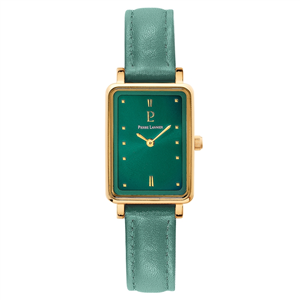 Montre PIERRE LANNIER Collection ARIANE Doré Cadran Vert Bracelet Cuir Vert Quar