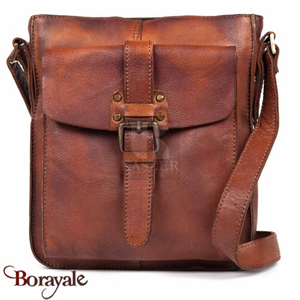 Sacoche kaszer collection Concord en cuir de vachette cognac 230904-C4