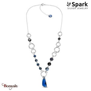 Collier Spark Wing cristal autrichien sur argent A0303BLA