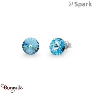 Boucles d'oreilles Spark puces sur tiges cristal autrichien sur argent A129A