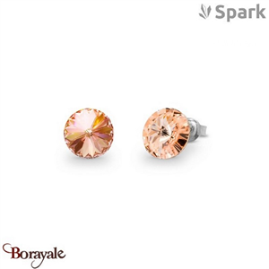 Boucles d'oreilles SPARK With EUROPEAN CRYSTALS : Sweet Candy 8mm - Pêche clair