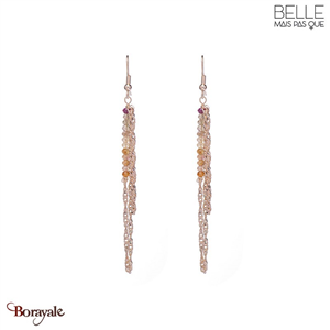 Boucles d'oreilles Belle mais pas que, Alya, Doré et tourmaline multi