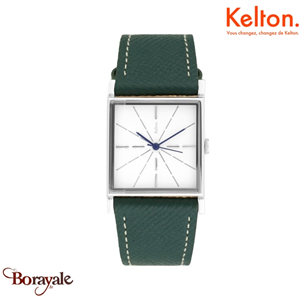 Montre KELTON Astre Argent Epsom Green quartz Unisexe 9123452
