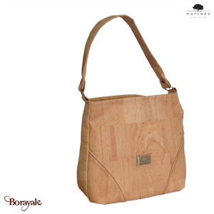 Sac épaule MONTADO en liège naturel, made in Portugal Femme 768012-NATUREL