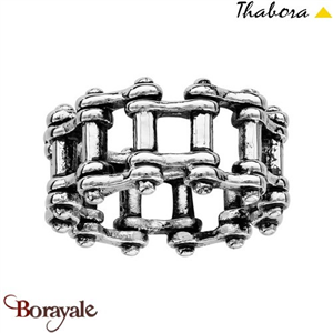 Bague THABORA homme acier chaîne de moto Taille 60