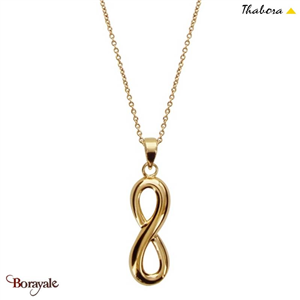 Collier THABORA femme pendentif infini lisse plaqué or