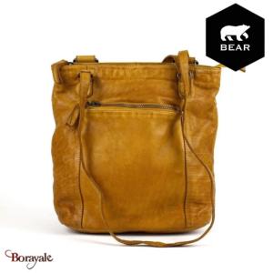 Sac à dos Bear Design en Cuir de vachette lavé Tabac Collection : Lavato