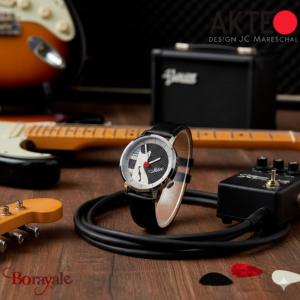 Montre AKTEO Art - Musique Guitare Electric Jazz 38 mm argent ronde AMu66