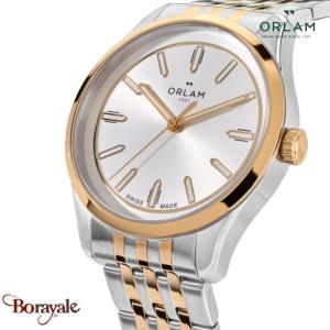 Montre Homme Orlam Cadence cadran gris bracelet acier bicolore doré étanche 10 A