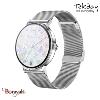 Montre TEKDAY Ronde connectée New 2025 unisexe boîtier argent, milanais acier ar