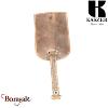Porte-clé rétractable Kaszer Oregon en cuir de vachette pleine fleur marron