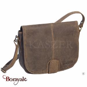 Sac bandoulière kaszer collection wyoming en cuir de vachette pleine fleur brut