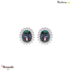 Boucles d'oreilles THABORA femme mystique Arc en Ciel argent