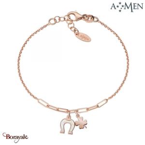 Bracelet Collection : Porte Bonheur, Argent Rose Amen Bijoux BRMPFCRB