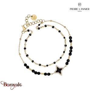 Bracelet ASTORIA Pierre Lannier BJ29A1231 Acier / Perles de couleur doré et noir