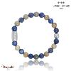 Bracelet Lauren Steven Prospérité Pierre Feuille D'Argent et Lapis Lazuli LSB08M