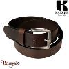 Ceinture Kaszer Indiana en cuir de buffle pleine fleur marron foncé lisse