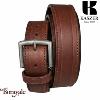 Ceinture Kaszer Indiana en cuir de buffle pleine fleur marron foncé lisse