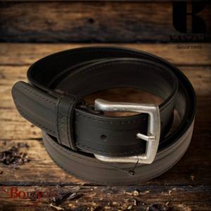 Ceinture KASZER Indiana en cuir de buffle pleine fleur noir - 577304-G4