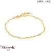 Bracelet Ania Haie Twister plaqué or 14 carats sur argent B012-03G