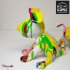 Chien assis 18 cm Home Edelweiss collection : Emotion Jaune, vert, rose