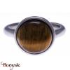 Bague Yola Nature Cabochon Œil de tigre Acier poli IG-119-54
