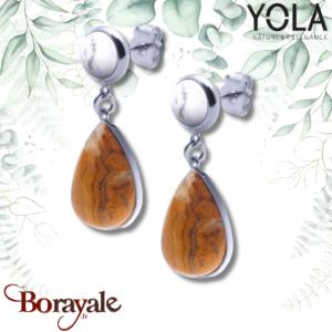 Boucles d'oreilles Yola Nature Goutte Acier poli IH-559