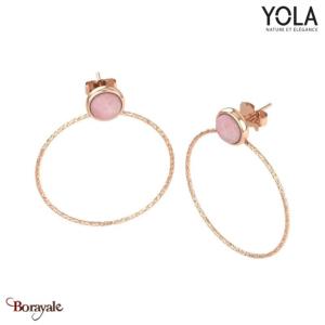 Boucles d'oreilles Quartz rose, Collection: Nature et élégance YOLA
