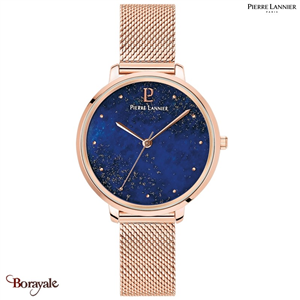 Montre PIERRE LANNIER Collection ELARA doré rose milanais Femme