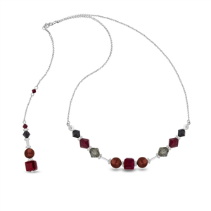 Collier Spark Hibiscus cristal autrichien sur argent A0397R
