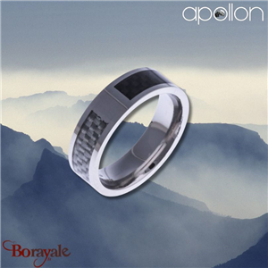 Bague Acier et fibre de carbone, Collection: Homme APOLLON Taille 70