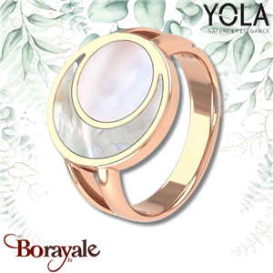 Bague  Nacre et Nacre rosé, Collection: Féminité YOLA NATURE Taille 56