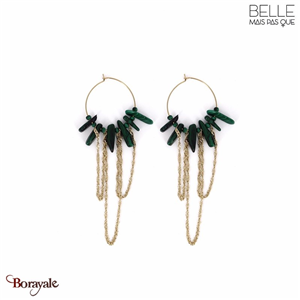 Boucles d'oreilles Belle mais pas que, Naomie chaînes, Vert