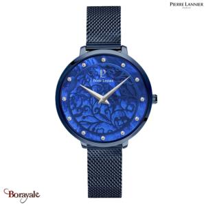 Montre PIERRE LANNIER Collection EOLIA bleu milanais Femme