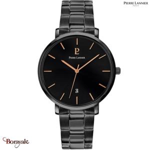 Montre PIERRE LANNIER Collection ECHO Noir acier Homme