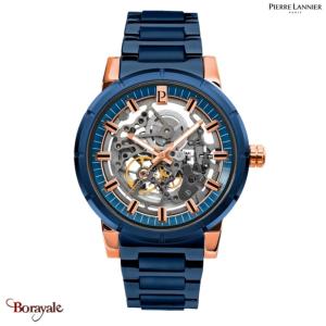 Montre PIERRE LANNIER Collection AUTOMATIC doré rose/bleu métal