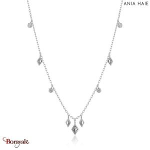 Collier Ania Haie Twister argent 925° plaqué rhodium de haute qualité N016-03H