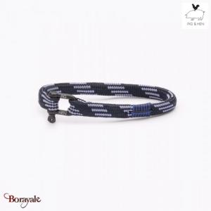 Bracelet PIG & HEN Vicious Vik Bleu-Mauve Noir Taille : L (20cm)